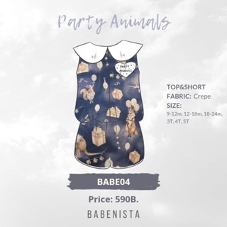 BabenistA Party Animals : BABE04 Girl Top&amp;Short Navy blue