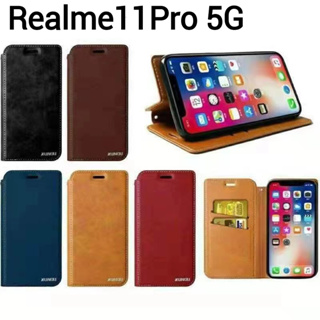 Realme11Proตรงรุ่น(ส่งในไทย)เคสฝาพับRealme 11 Pro 5G/Realme 11Pro Plus 5Gเคสกระเป๋าเปิดปิดแบบแม่เหล็ก เก็บนามบัตรได้