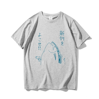 ชุดฤดูร้อน ใหม่ปลาเค็มพิมพ์เสื้อยืดนักเรียนชายและหญิงเสื้อแขนสั้นญี่ปุ่น