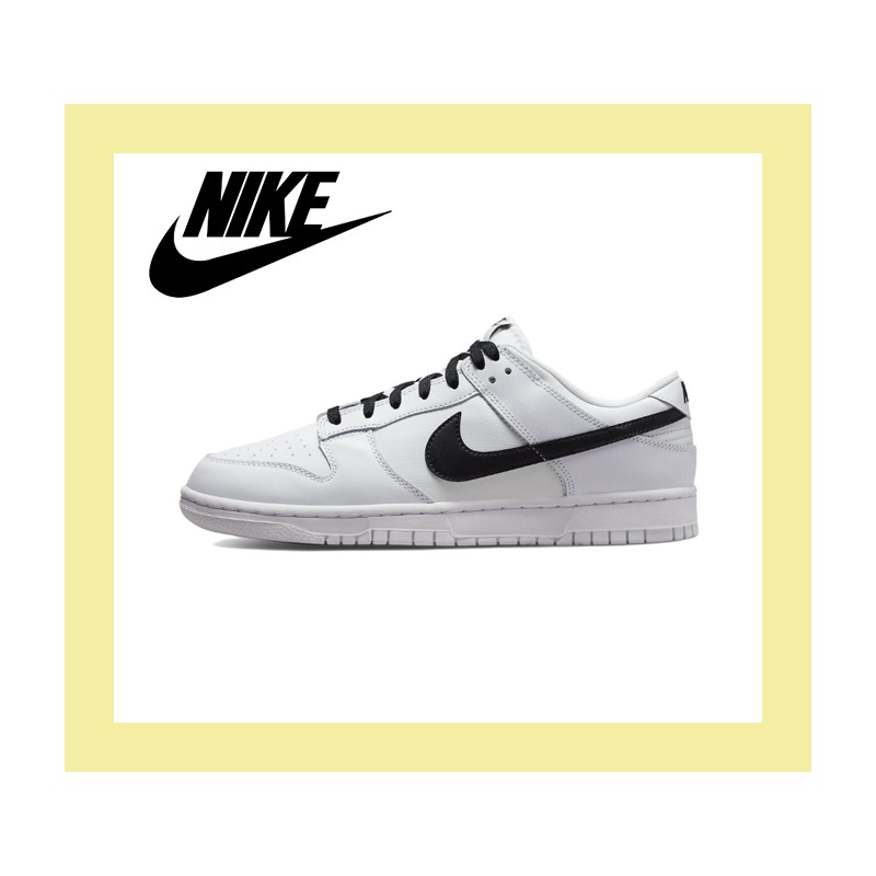 nike-dunk-low-retro-ของแท้-100-รองเท้าผ้าใบหุ้มข้อต่ำย้อนยุครองเท้าผ้าใบสีดำและสีขาว