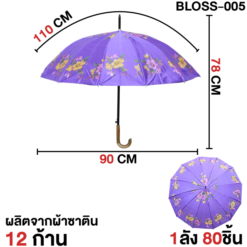 nemoso-ร่ม-ร่มลายดอกไม้-เก๋ๆ-โครงเหล็ก-ผ้าลายดอก-ป้องกันรังสีuv-ร่มกันแดด-ร่มราคาถูก-ร่มกันน้ำ-คละสี-umbrella