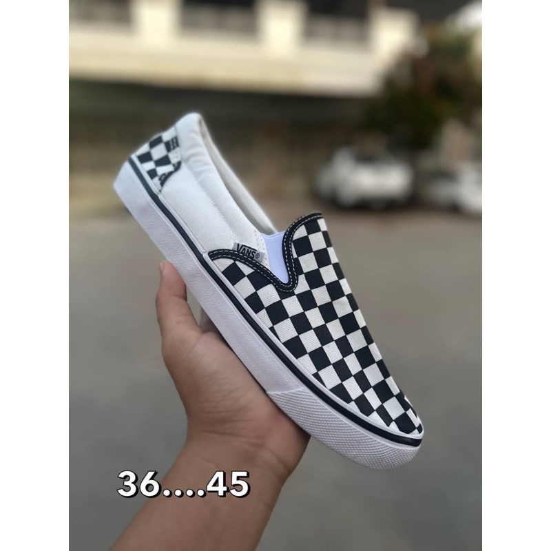 vans-slip-on-ตารางขาวดำ-ขอบดำ-มีขนาด-35-44