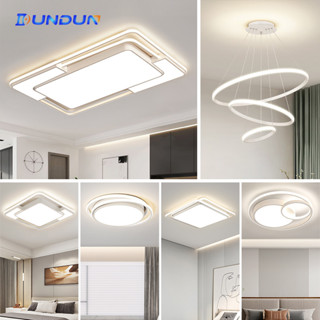 DunDun สีขาว โคมไฟเพดานโมเดิร์น led โคมไฟเพดานสวยๆ หลอดไฟเพดาน  พร้อมรีโมท ไฟเพดานห้องนอน 36W 54W 96W 144W Ceiling Lamps