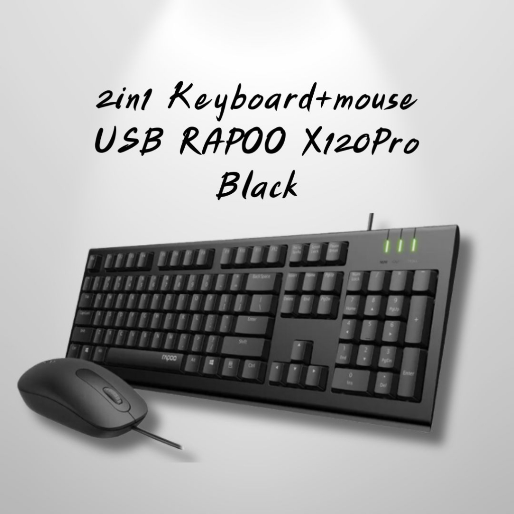 2in1 Keyboard+mouse USB RAPOO X120Pro Black Shopee Thailand