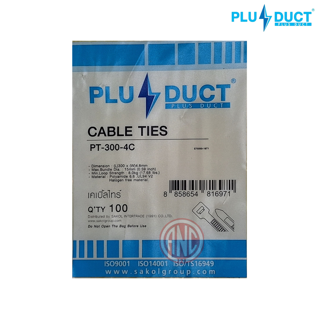 plus-duct-เคเบิ้ลไทร์-12-สีขาว-สินค้าราคาพิเศษ-ขายล้างสต๊อก-12นิ้ว