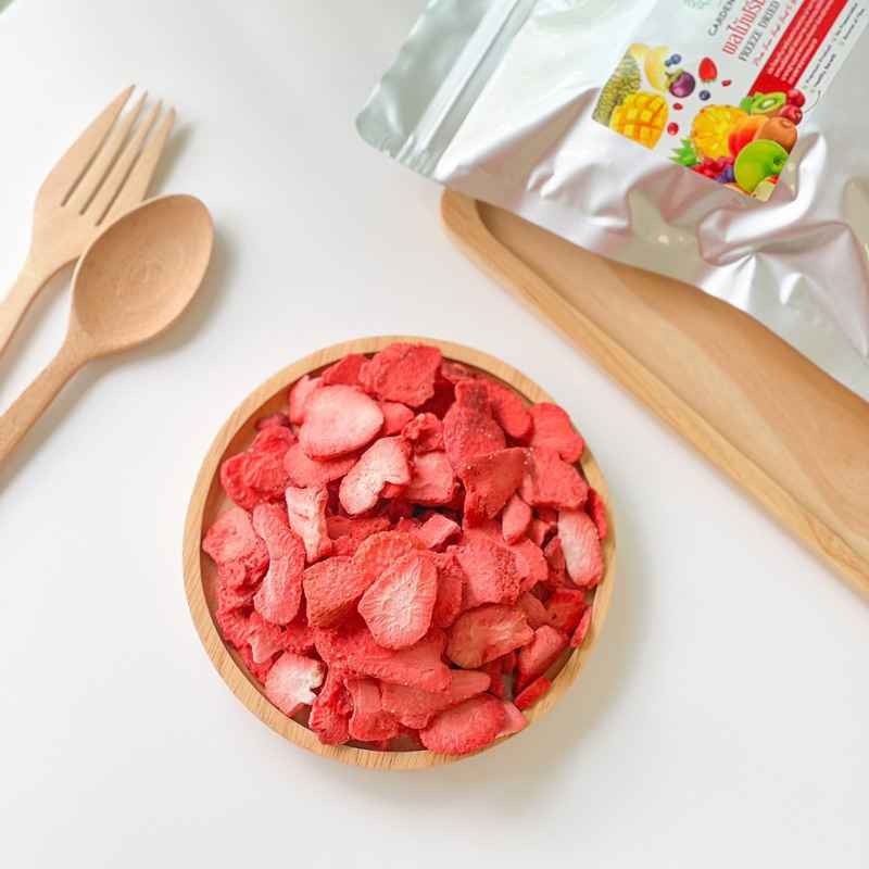 Freeze Dried Strawberry Slice Low Sugar สตรอเบอรี่สไลด์ฟรีซดราย ผลไม้ ...