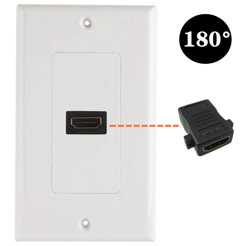 หน้ากากพร้อมช่องเสียบ-hdmi-หัวตรง-1ช่อง-1-port-hdmi-wall-face-plate-panel-cover-outlet-extender-3d-1080p-white