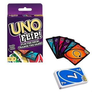 Mattel Games UNO FLIP! การ์ดเกม อูโน่ ฟลิป  รุ่นGDR44 UNO FLIP CARD ไพ่อูโน่ กล่องม่วง เกมวงเหล้า TY719