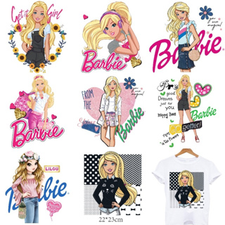 ตัวรีดติดเสื้อการ์ตูน TK.22  Set.A เจ้าหญิงบาร์บี้ (Barbie) 👸  รีดง่ายแผ่นฟิมล์รีดร้อนติดเสื้อ