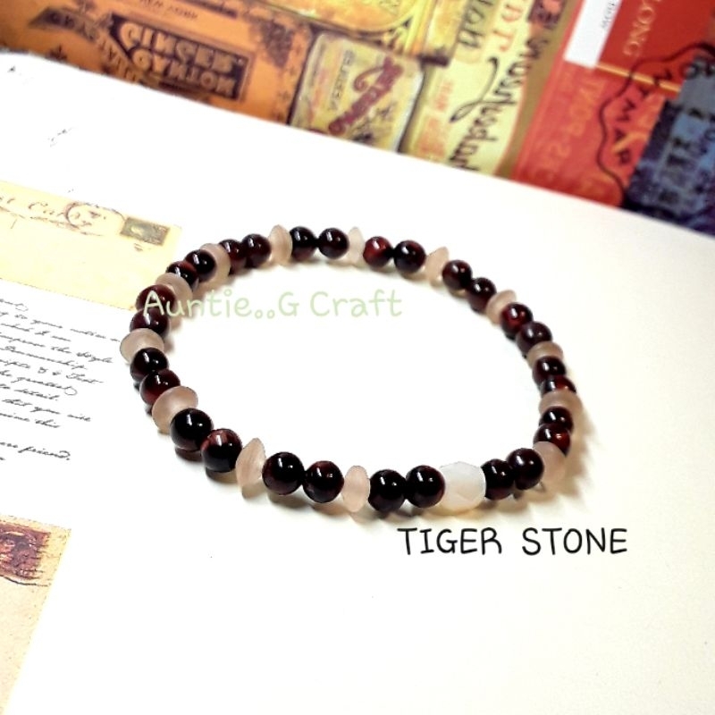 กำไลข้อมือ-สร้อยข้อมือหินนำโชค-tiger-stone-ขนาด-4mm-สลับลูกปัดเสริมคริสตัลหยกขาว-สวมใส่ง่าย-สินค้าเป็นของใหม่-มีพร้อมส่ง