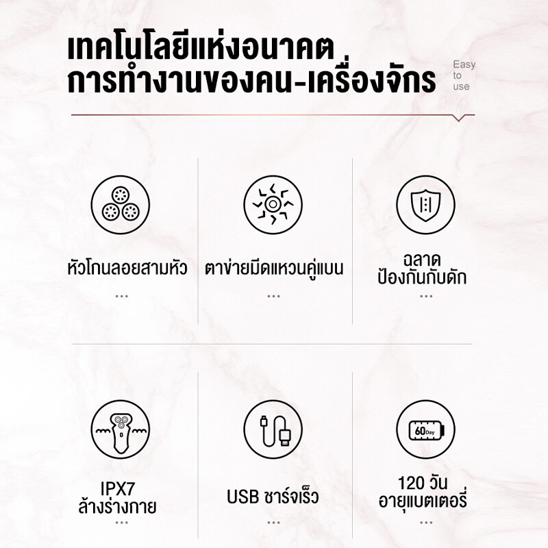 ใช้มา-5-ปีไม่เสีย-ที่โกนหวดไฟฟ้า-3-อิน-1-อายุการใช้งานแบตเตอรี่-120-วัน-ที่โกนหนวดไฟฟ้า-เครื่องโกนหนวด-electric-shaver