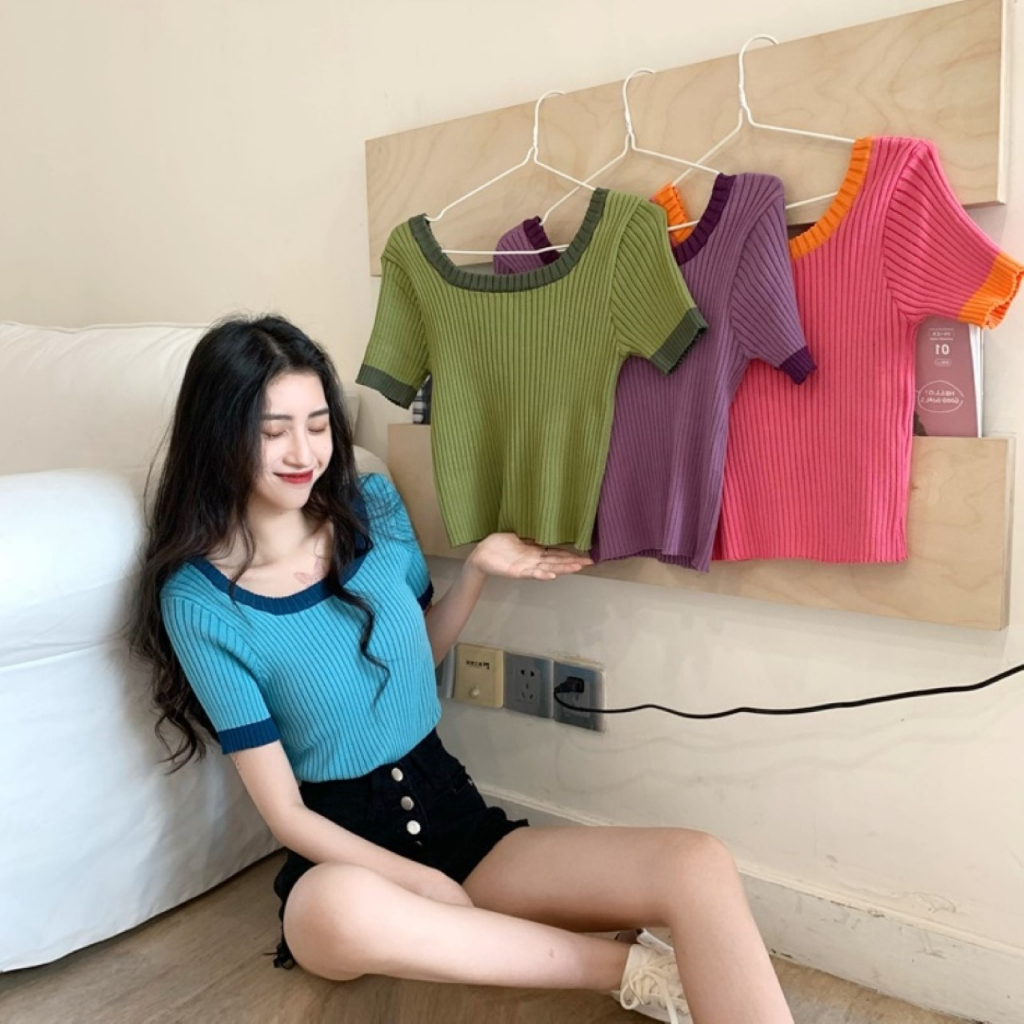 catalog-fashion-เสื้อยืดไหมพรมร่อง-แฟชั่นสไตล์เกาหลี-สีเข้มสวย-4-สี