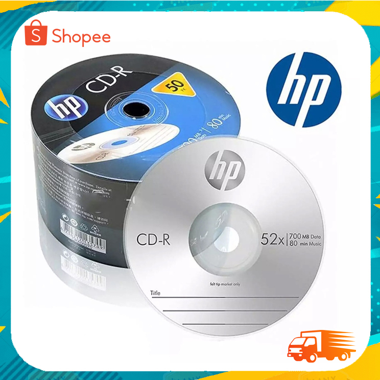 แผ่นซีดี-cd-cd-r-ยี่ห้อ-hp-แท้-ความจุ-700mb-pack-50-แผ่น