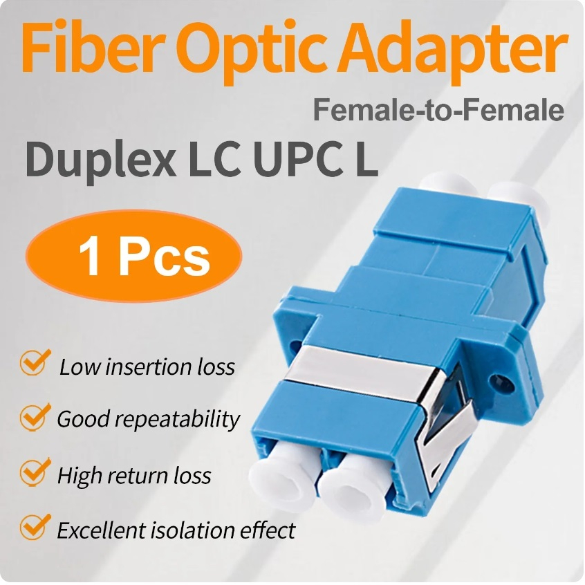 Pcs Lc Upc Duplex Single Mode Fiber Optic Adapter Lc Optical Fiber