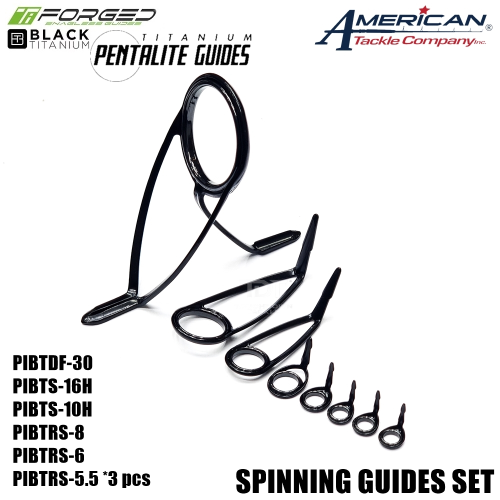 AMERICAN TACKLE PENTALITE BLACK TITANIUM GUIDES SETS สปินนิ่งเซต 8 ตัว