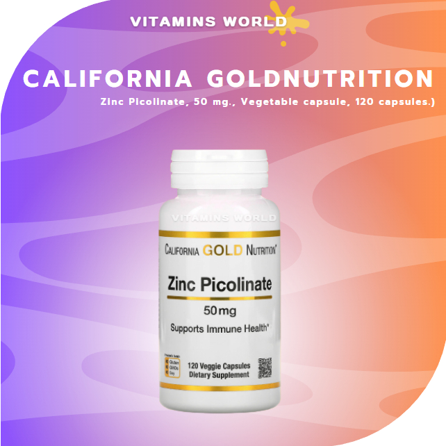 California Gold Nutrition, Zinc Picolinate, 50 mg., Vegetable capsule