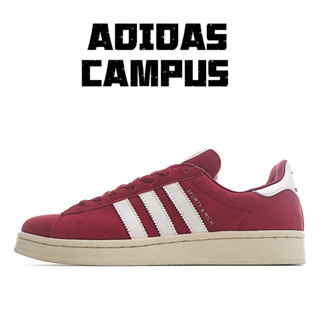 Adidas Original Campus สีแดง ลื่นสไตล์วินเทจแฟชั่นต่ำด้านบนกีฬารองเท้าลำลอง  แท้100%ผู้ชายผู้หญิงCampusHQ6070