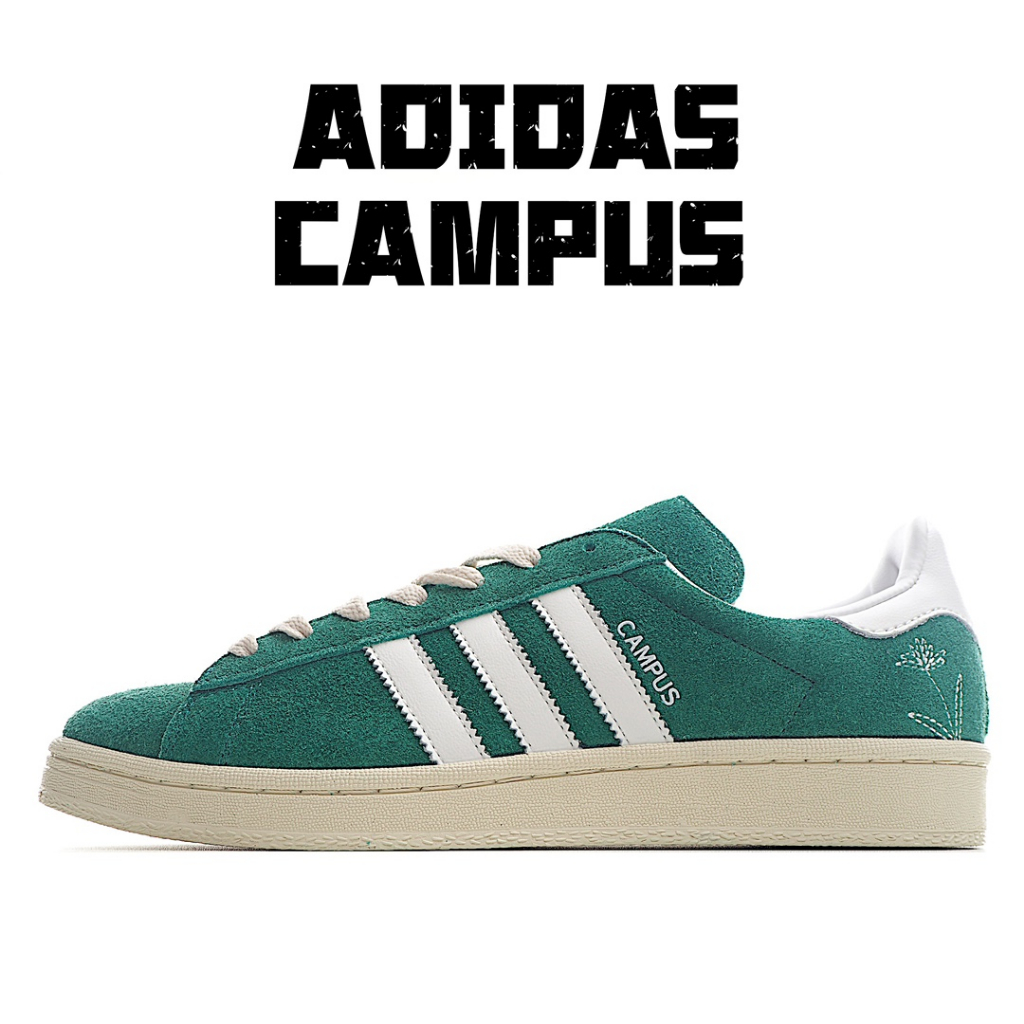 adidas-original-campus-เขียวขาว-ลื่นสไตล์วินเทจแฟชั่นต่ำด้านบนกีฬารองเท้าลำลอง-แท้100-ผู้ชายผู้หญิงcampusgy4581