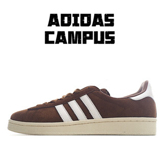 Adidas Original Campus FW6767สีน้ำตาลขาว ลื่นสไตล์วินเทจแฟชั่นต่ำด้านบนกีฬารองเท้าลำลอง  แท้100%ผู้ชายผู้หญิงCampus