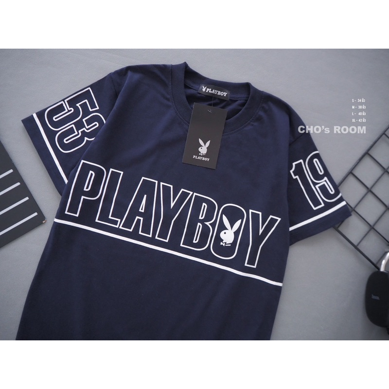 พร้อมส่ง-เสื้อยืดเพย์บอย-playboy-งานสกรีน