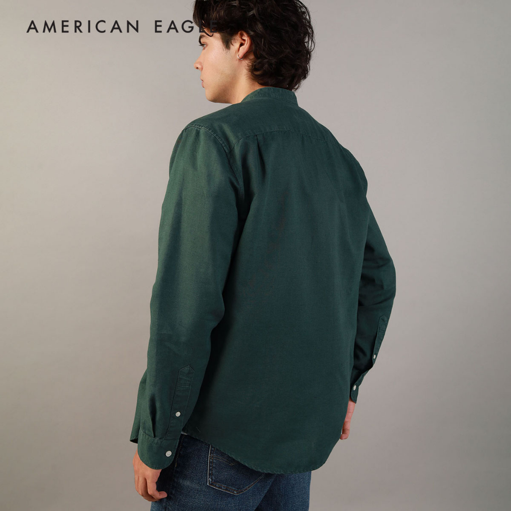american-eagle-band-collar-linen-button-up-shirt-เสื้อเชิ้ต-ผู้ชาย-nmsh-015-2369-788