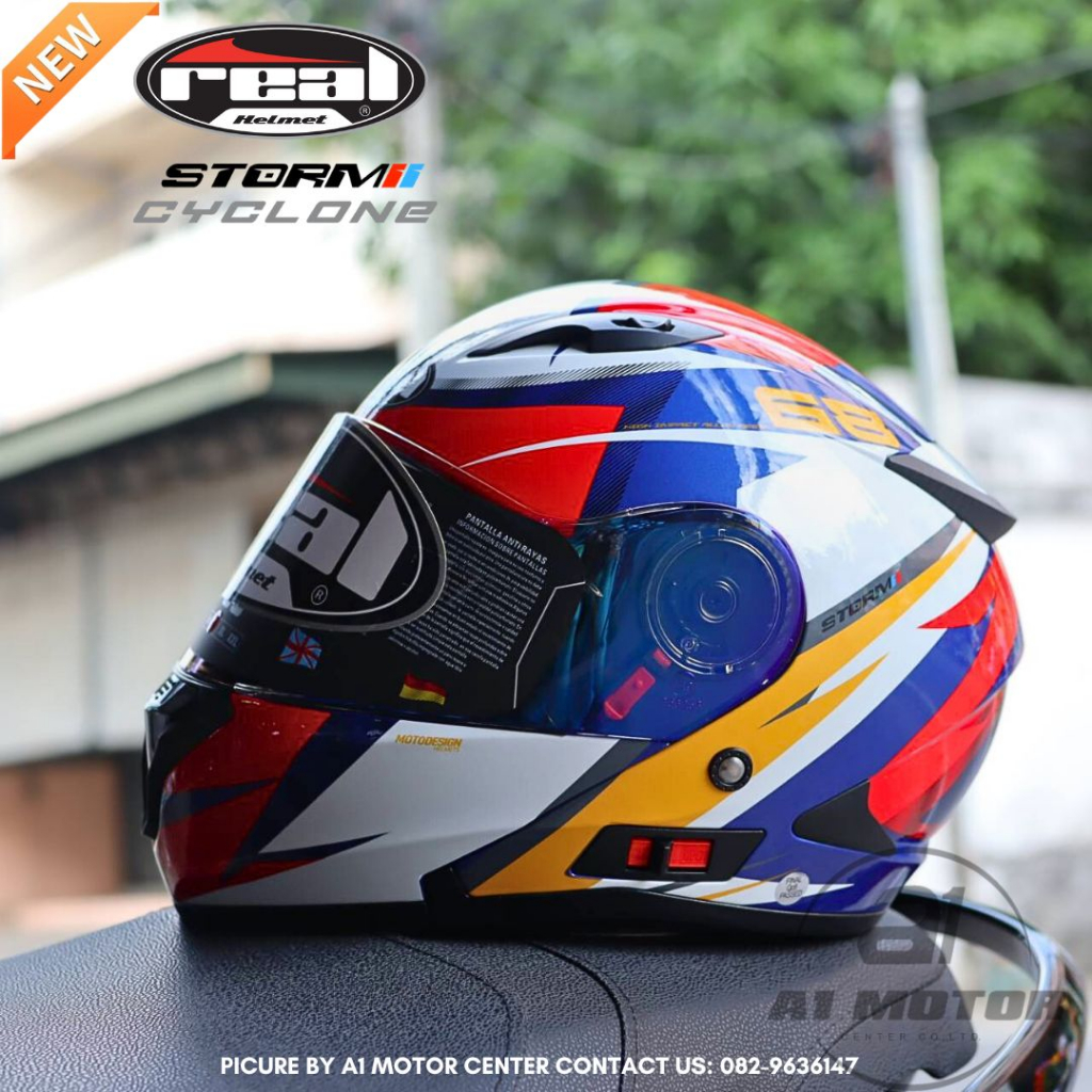 โมเดลใหม่ล่าสุด-storm-force-จาก-real-helmets-หมวกกันน็อคยกคาง-ถอซักได้-รรับการติดตั้ง-bluetooth
