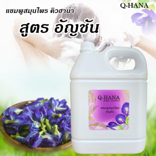 Herbal Shampoo แชมพูสมุนไพร อัญชัน แชมพู สระผม บรรจุแกลลอน ยี่ห้อ Q-HANA [คิวฮาน่า] ขนาด 5 ลิตร