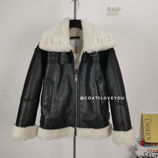 STRADIVARIUS​ ​​Faux​ Leather​ Sherpa​ Jacket​