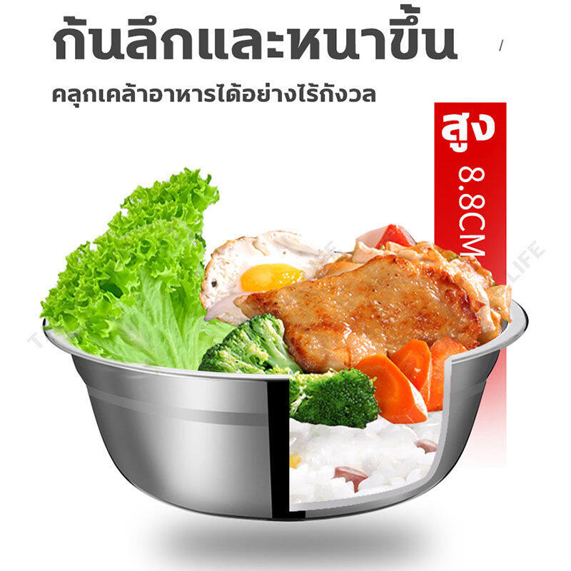 ราคาโรงงาน-100-ชิ้น-ชามผสมสแตนเลส-ชามสแตนเลส304-ชามผสมสเตนเลส-stainless-steel-bowl-กะละมังสแตนเลส-กะละมัง-ชามใส่ต้ม