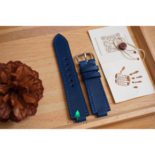 สายนาฬิกา Oris Aquis หนังวัวฟอกฝาด Buttero 🇮🇹 สีน้ำเงิน Handmade 100%