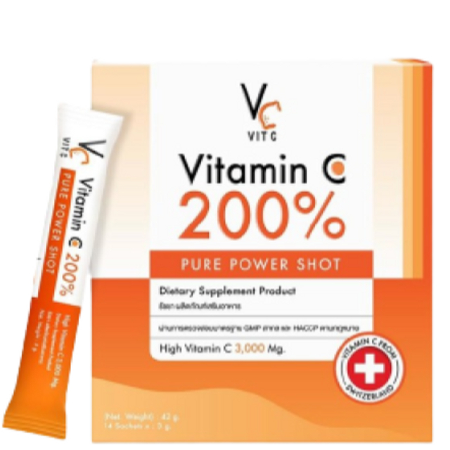 vit-c-vitamin-c-200-pure-power-shot-14-pcs-เครื่องดื่มชนิดผงผสมวิตามินซี