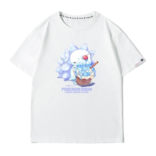 Pokemon Anime T-Shirt Cartoon Animated Manga Snom น่ารัก Pokemon Design Cotton Oversized T-Shirt