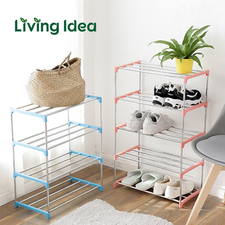 ภาพหน้าปกสินค้าLiving idea ชั้นวางรองเท้าแบบเปิด สามารถประกอบซ้อนกันได้ มีให้เลือกหลายชั้น จากร้าน living.idea บน Shopee