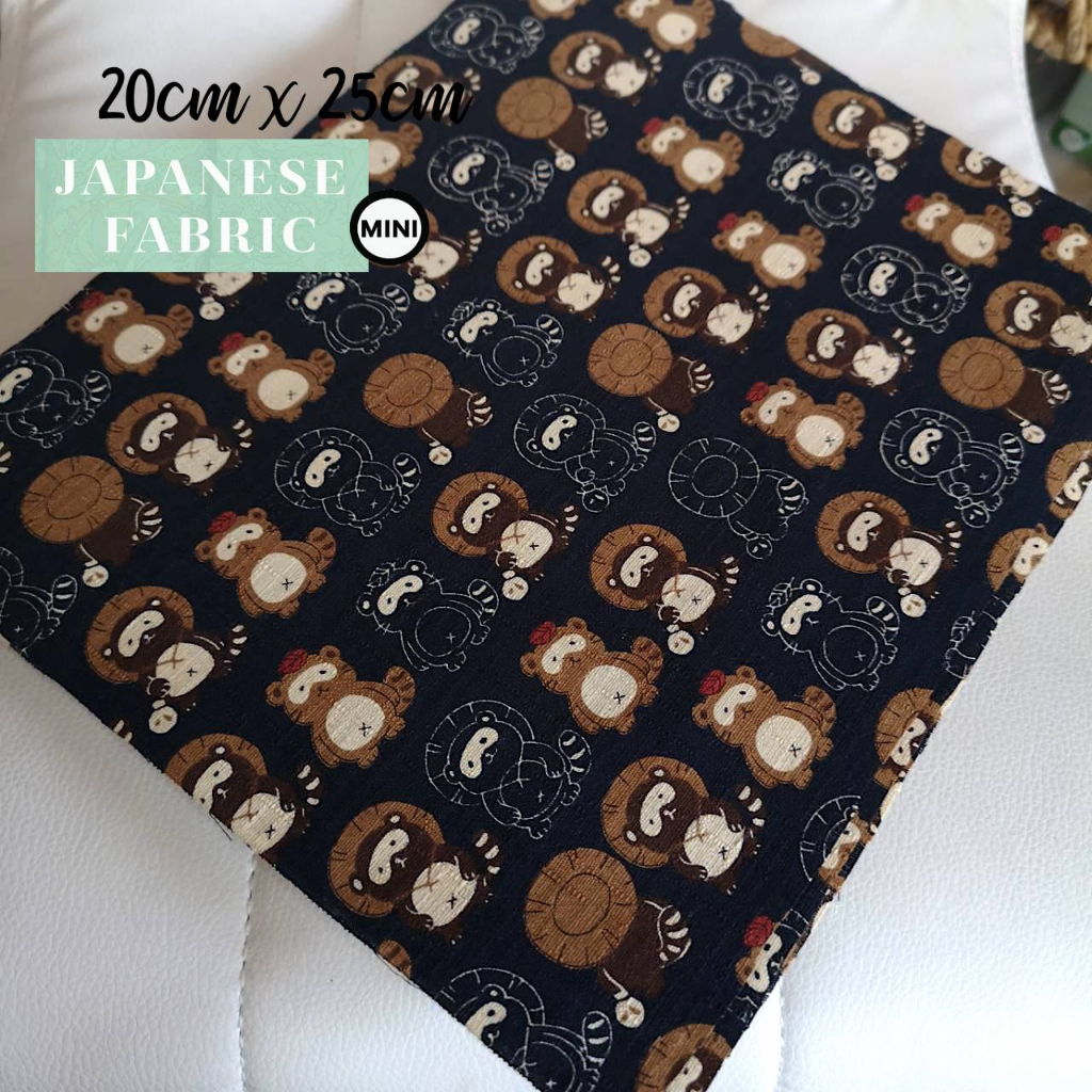 ผ้า-นำเข้าจากญี่ปุ่น-ผ้าคอตตอน-ลินิน-japanese-fabric-by-designer-ชิ้นเล็กจิ๋ว-สำหรับงานกระเป๋า-งานควิลท์-งานต่อผ้า