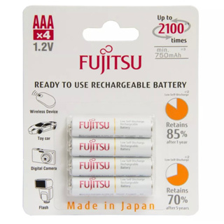 ถ่านชาร์จFujitsu ขนาดAAA 1.2V max 800mAh แพค4ก้อน ของแท้