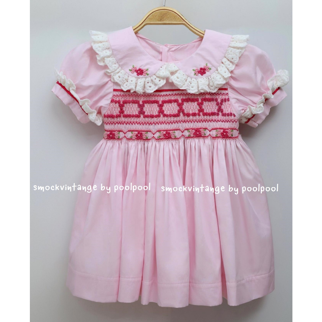Capro S L Smock Dress Antique White Aop Fl