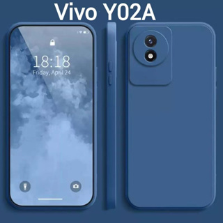 Y02T/Y02A(พร้อมส่งในไทย)เคสTPU​นิ่ม​สีพาสเทลแบบคลุมกล้องVivo Y02T/Y02Aตรงรุ่น