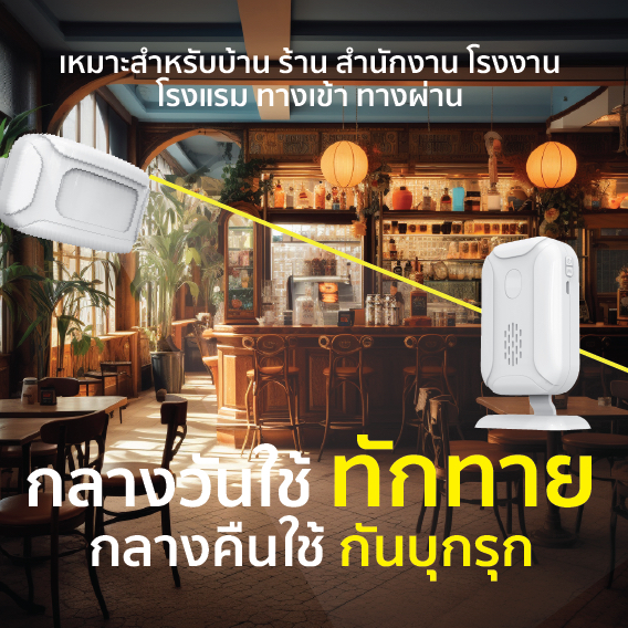 motion-sensor-เซนเซอร์ตรวจจับความเคลื่อนไหว-บ้าน-ร้านอาหาร-กันขโมย-ตรวจจับการบุกรุก-สำหรับเด็ก-ใส่ถ่านเคลื่อนย้ายสะดวก