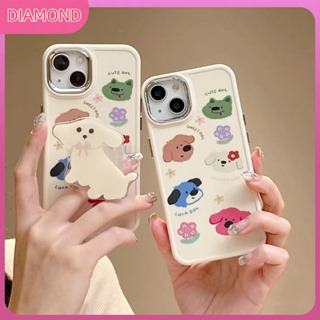 💲คูปองเคลม💲 case for iphone 11 12 ลูกสุนัขแบบเต็มหน้าจอพร้อมขาตั้งลูกสุนัข เคส 14 13 12 11 pro max ป้องกันการตก