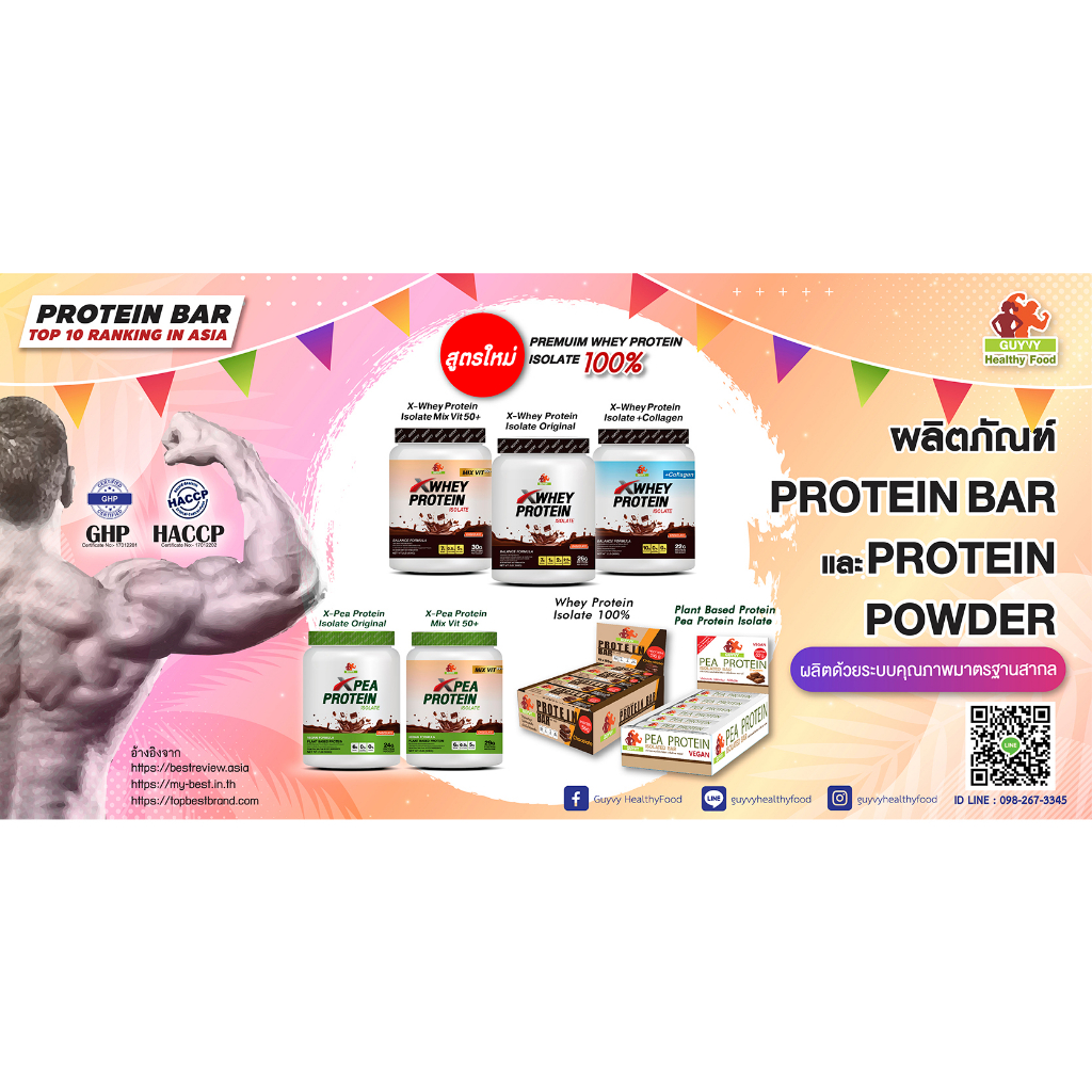 ภาพสินค้าโปรตีนบาร์ โปรตีนสูง 56 กรัม Protein Bar isolate By Guyvy Healthy food 1 แท่ง/ 80 กรัม Set 3 แท่ง 3 รสชาติ จากร้าน patchada2121 บน Shopee ภาพที่ 5