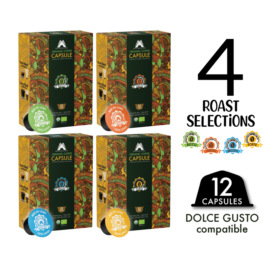 ภาพหน้าปกสินค้ากาแฟออร์แกนิค ม่อนดอยหลวง - กาแฟแคปซูล (12 แคปซูล) Dolce Gusto compatible จากร้าน mondoiluangcoffee บน Shopee