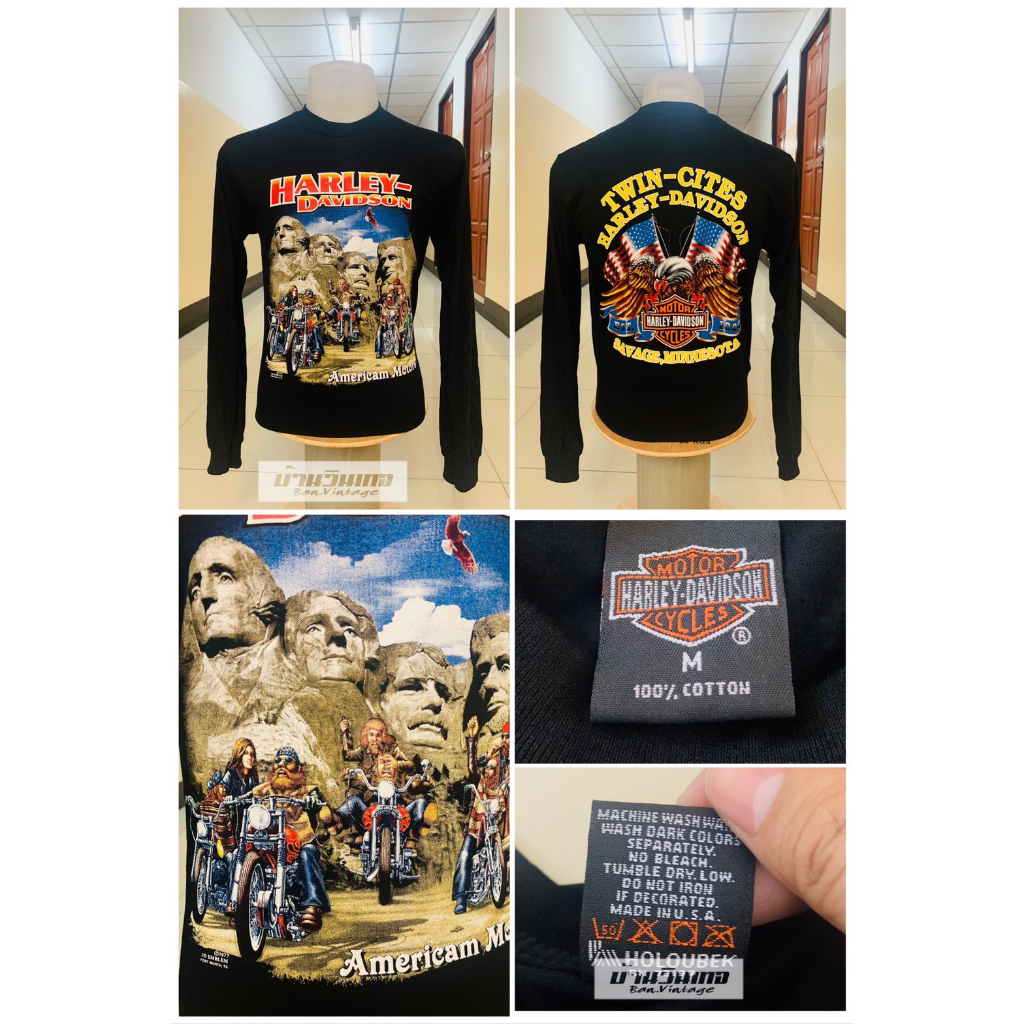 เสื้อแขนยาวฮาเลย์-harley-davidson-ป้ายฮาเลย์-ผ้าcotton-ลายที่-l049-l060