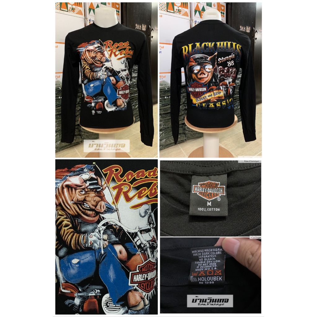 เสื้อแขนยาวฮาเลย์-harley-davidson-ป้ายฮาเลย์-ผ้าcotton-ลายที่-l061-l072