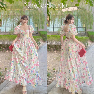 Maxi dress เดรสยาวทรงเจ้าหญิง แขนตุ๊กตา ลายดอกหวานๆ ​ สวยอลังมากค่ะ