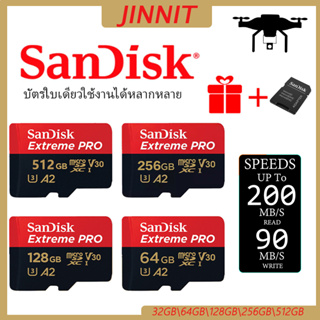ภาพหน้าปกสินค้าSANDISK เมมโมรี่การ์ด  Micro SD card ExtremePRO 512GB/256GB/128GB/64GB/32GB, A2, U3 200MB/s(SDSQXCD) memory micro sdcard ที่เกี่ยวข้อง