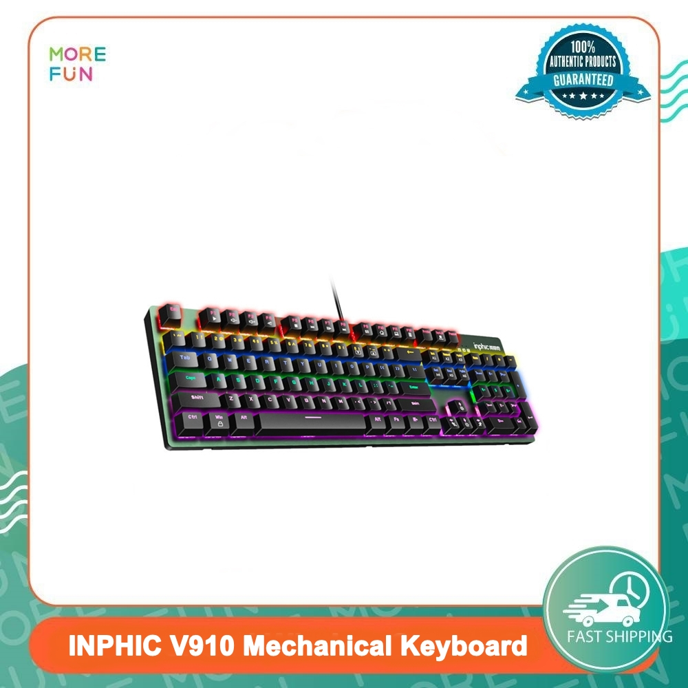 [ พร้อมส่ง ] INPHIC V910 Mechanical Keyboard Red Switch - คีย์บอร์ดเกม ...