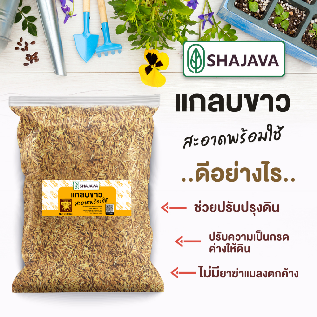 shajava-แกลบขาว-พร้อมใช้-500-g-แกลบ-แกลบขาว