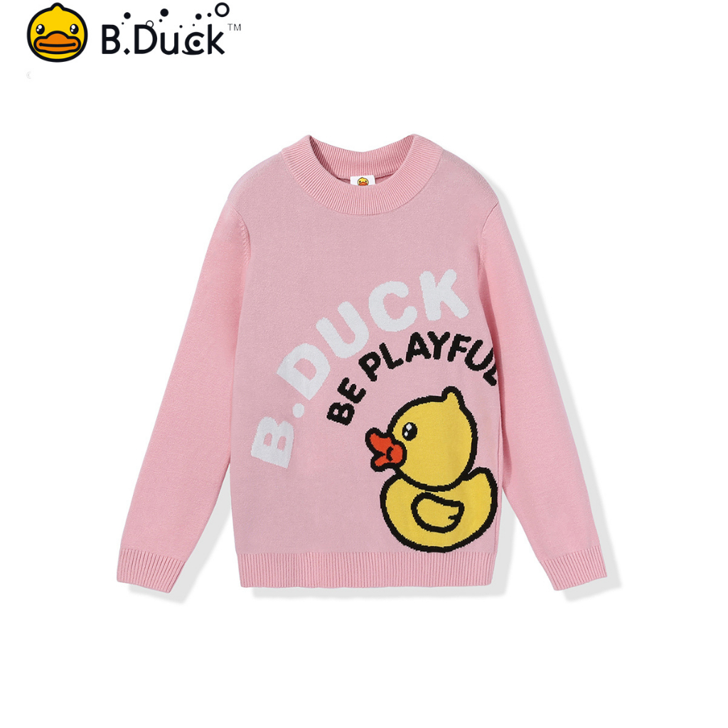 b-duck-เด็กแขนยาวเด็กผู้หญิงฤดูใบไม้ผลิฤดูใบไม้ร่วงพิมพ์เสื้อยืด-tee-เสื้อหลวมพื้นฐาน