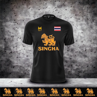 เสื้อกีฬาทีมไทย สิงห์ทอง+ธงชาติ#สกรีนคมชัด