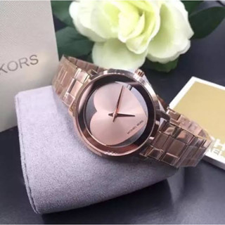 (ผ่อน0%) นาฬิกา Michael Kors MK3622 Jaryn Rose Gold Dial สี Rose Gold หน้าปัด 39mm. รูปหัวใจ